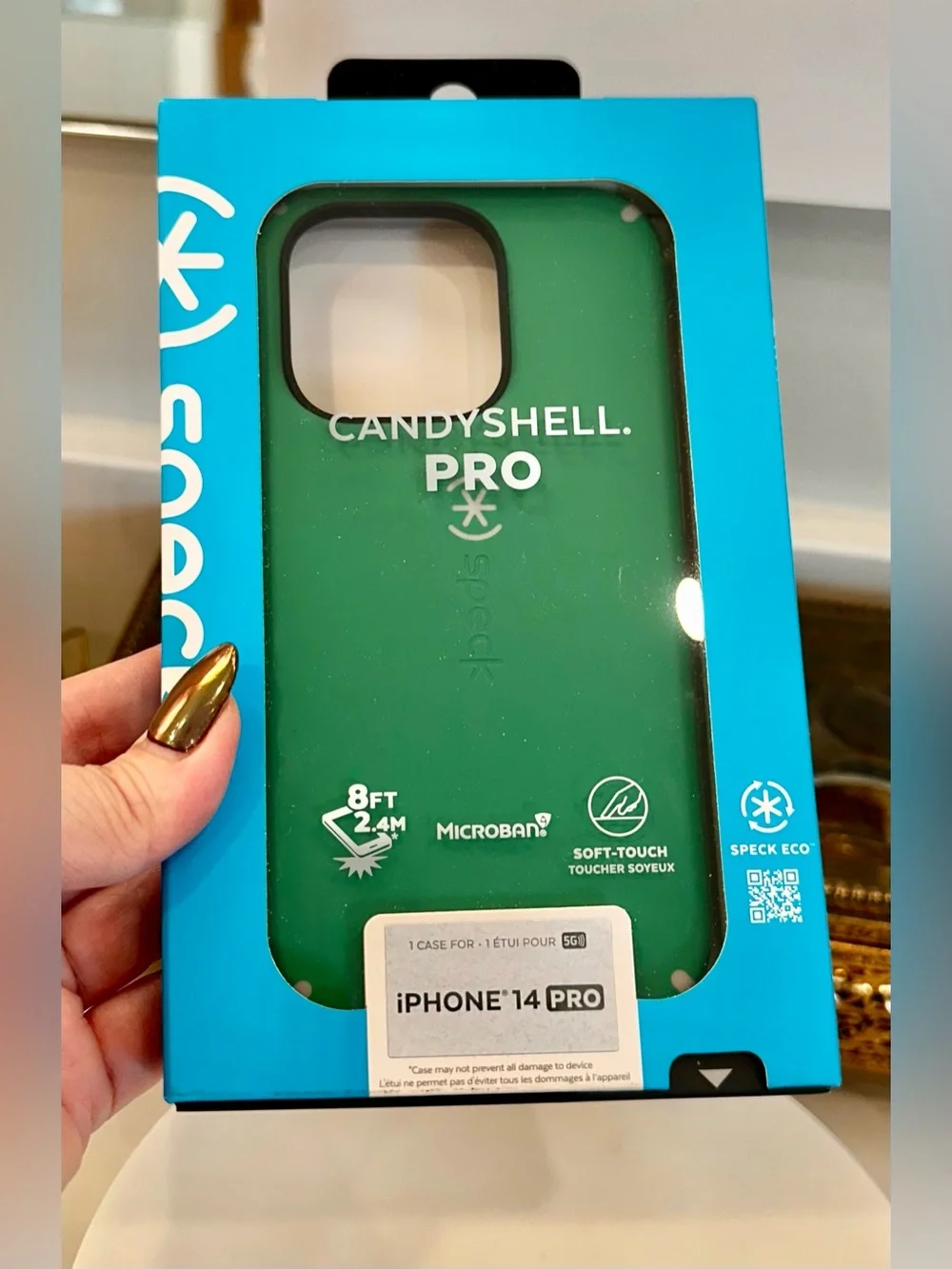 NIB IPhone 14Pro Speck Candyshell Kelly Green Phone Case Microban 8ft Drop Prot